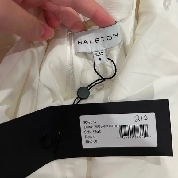 HALSTON Julianna bow-embellished cutout crepe jumpsuit NWT